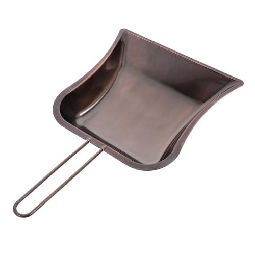 JECOMPRIS Mini Kehrblech mit Langem Griff Rostfreie Metall Staubschaufel für Kamin Tisch Robustes Platzsparendes Kehrblech Ergonomisch Vielseitig Rot Bronzefarben von JECOMPRIS