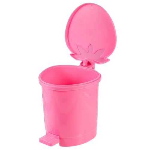JECOMPRIS Mini Tischmülleimer mit Schwingdeckel Kleiner Abfalleimer für Schreibtisch Auto und Zuhause Lustiger Kunststoff Mülleimer Zufälliger Farbe für Büro und Badezimmer Zufällige Farbe von JECOMPRIS