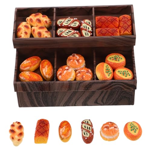 JECOMPRIS Miniatur Displayvitrine mit Simulationsbrot und Dessertmodellen und Harz Platzsparend Vielseitig Einsetzbar als Puppenhausmöbel Dekoration und Fotorequisite JECOMPRIS Miniatur Displayvitrine mit Simulationsbrot und Dessertmodellen und Harz Platzsparend Vielseitig Einsetzbar als Puppenhausmöbel Dekoration und Fotorequisite von JECOMPRIS