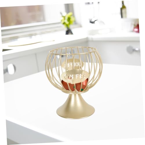 JECOMPRIS Moderner Aufbewahrungsbehälter für Kaffee Kapseln und Obst Vielseitiger Organizer mit Hohlem Design Platzsparend und Robust für Küche Büro und Wohnzimmer Goldfarben JECOMPRIS Moderner Aufbewahrungsbehälter für Kaffee Kapseln und Obst Vielseitiger Organizer mit Hohlem Design Platzsparend und Robust für Küche Büro und Wohnzimmer Goldfarben von JECOMPRIS