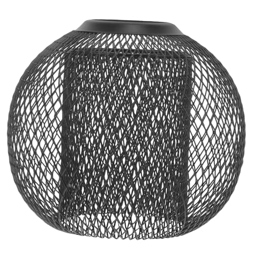 JECOMPRIS Moderner Lampenschirm aus im Geometrischen Retro Industrie Design Dekorative Pendelleuchte Abdeckung Langlebiger Drahtgeflechtener Lampenschirm für Bars und Wohnräume Schwarz von JECOMPRIS