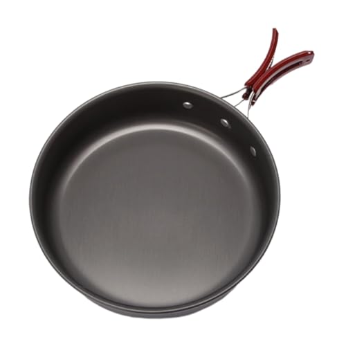JECOMPRIS Outdoor Camping Bratpfanne mit Klappbarem Griff Langlebige Schadstofffreie Pfanne für Eier Pfannkuchen und Omeletts Praktisches Kochgeschirr für Familie und Picknick Geeignet für von JECOMPRIS