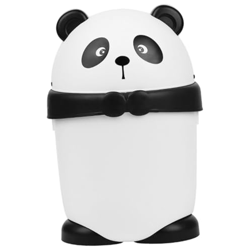 JECOMPRIS Panda Mülleimer mit Deckel Tisch und Thekenabfalleimer Platzsparend für Bad Küche Wohnzimmer Niedliches Design Stabile Verarbeitung Vielseitig Einsetzbar von JECOMPRIS