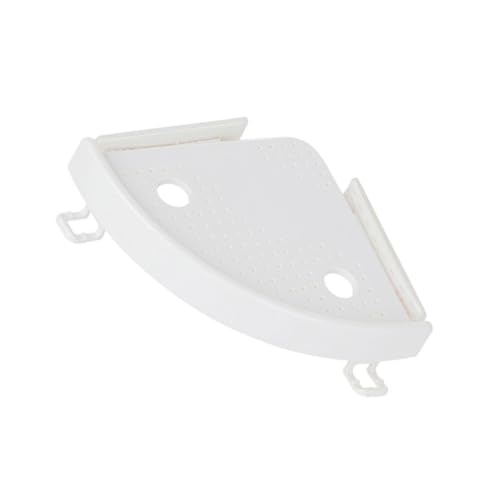 JECOMPRIS Praktisches Weißes Eck aufbewahrungsregal ohne Bohren Robuster Halter für Küche und Bad Platzsparendes Dreieck Design Große Tragfähigkeit für Waschcreme Handtücher und Zahnbürsten von JECOMPRIS