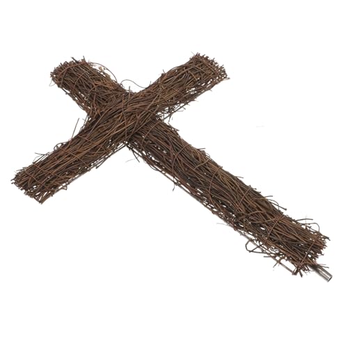 JECOMPRIS Rattan-kreuzpfahl Zum Selbermachen Garten-Dekoration Für Ostern Und Weihnachten Wetterbeständiger Unfertiger Kreuzstab Für Außenbereich von JECOMPRIS