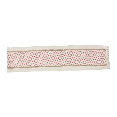 JECOMPRIS Tassel Tischläufer Baumwolle Und Leinen Vintage Design Rustikale Tischdeko Für Hochzeiten Und Rot Mit Fransen Für Landhausstil Und Entspannte von JECOMPRIS