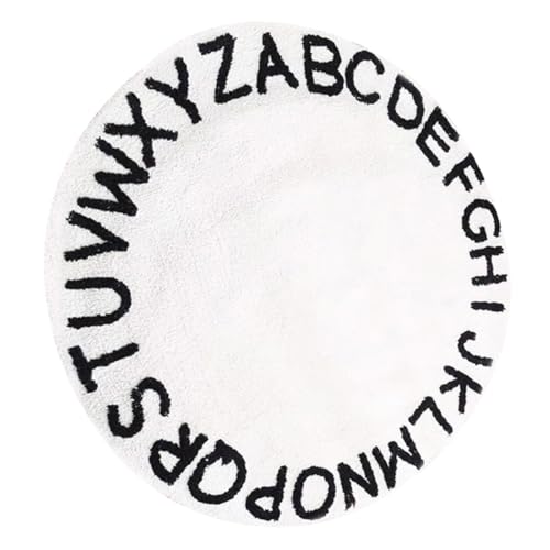 JECOMPRIS Runder Kinderteppich Alphabet Design rutschfest Weicher Teppich für Kinderzimmer Jungen Mädchen Dekorativer Baumwollbodenmatte Wohnzimmer Schlafzimmer Flur JECOMPRIS Runder Kinderteppich Alphabet Design rutschfest Weicher Teppich für Kinderzimmer Jungen Mädchen Dekorativer Baumwollbodenmatte Wohnzimmer Schlafzimmer Flur von JECOMPRIS