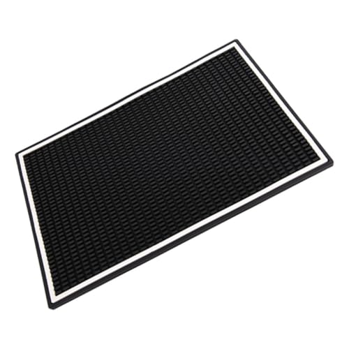 JECOMPRIS Rutschfeste Ablaufmatte Geschirrunterlagen zum Trocknen Trockenmatte für Geschirr selbsttrocknende Matte Kaffeemaschine Matte Flaschentrocknungsmatte PVC Black von JECOMPRIS