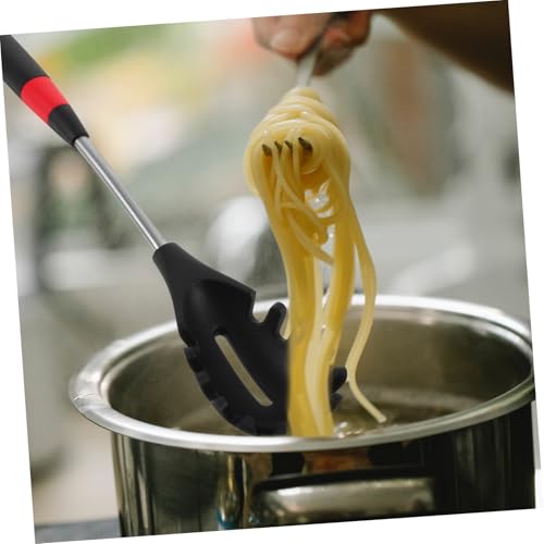 JECOMPRIS Silikon Küchenutensil mit Langem Griff Leichtes Geruchloses Nudelsieb für Pasta und Reis Ergonomisch Geformt Küchensieb für Zuhause von JECOMPRIS