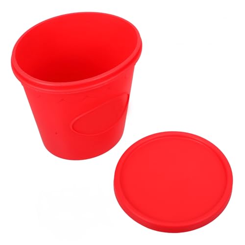 JECOMPRIS Silikon Popcorn Eimer Rot Lebensmittelecht Wiederverwendbar Bruchfest und Flexibel für Party Snacks und French Fries Praktischer Snackbehälter mit Deckel für Kino und Filmabende von JECOMPRIS