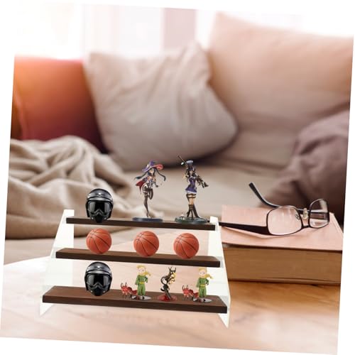 JECOMPRIS Stufiges Holz Display Regal für Figuren Sammlungsständer Stabile Aufbewahrung Dekoratives Desktop Organizer für Statuetten Wohnzimmer Kinderzimmer von JECOMPRIS