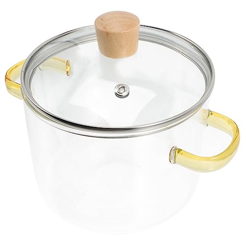 JECOMPRIS Klartglas Kochtopf Mit Deckel Und Doppelohr-griff Ramentopf -küchentopf Zum Kochen Von Gemüse Nudeln Und Anderen Speisen von JECOMPRIS
