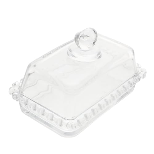 JECOMPRIS Transparente Glas Butterdose mit Deckel Staubschutz Butter Aufbewahrungsbox für Kühlschrank Wiederverwendbare Butter und Käse Schale Platzsparendes Design für Frische und JECOMPRIS Transparente Glas Butterdose mit Deckel Staubschutz Butter Aufbewahrungsbox für Kühlschrank Wiederverwendbare Butter und Käse Schale Platzsparendes Design für Frische und von JECOMPRIS