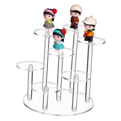 JECOMPRIS Transparenter Acryl Ausstellungsständer Schaukasten Staffelei Stufendisplay Abgestufter Party Riser Organizer Ständer Für Mehrere Monitore Für Den Schreibtisch Runder von JECOMPRIS