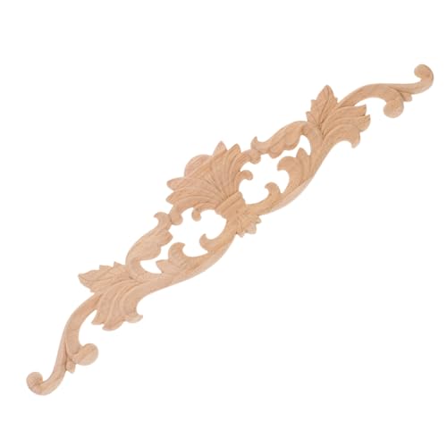 JECOMPRIS Vintage Holzapplikation Unlackiert Holzgeschnitzt Elegante Möbelornamente für Bett Tür Schrank DIY Dekoration im Europäischen Stil von JECOMPRIS