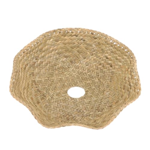 JECOMPRIS Vintage Lampenschirm aus Geflochtenem Stroh Stabile Struktur Dekorativer Lampenschirm für Hängelampe Boho Landhausstil Geeignet für Wohnzimmer Schlafzimmer Garten Büro von JECOMPRIS