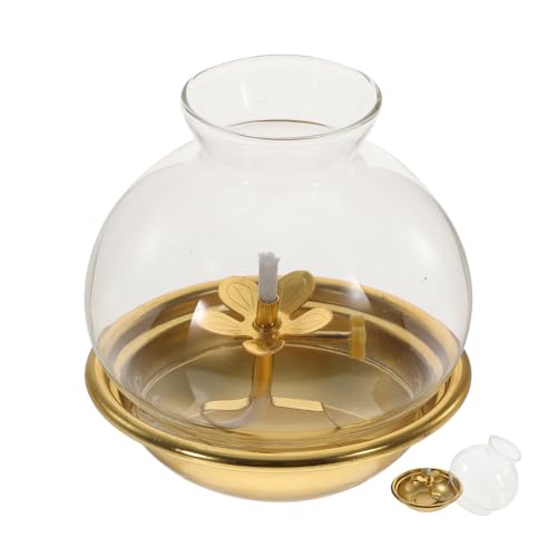 JECOMPRIS Vintage Öllampe mit Glasschirm Buddhistische Tischlampe für Dekoration und Worship Teiliges für Wohnzimmer Schlafzimmer und Tempel JECOMPRIS Vintage Öllampe mit Glasschirm Buddhistische Tischlampe für Dekoration und Worship Teiliges für Wohnzimmer Schlafzimmer und Tempel von JECOMPRIS
