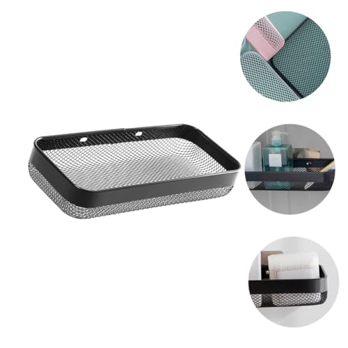 JECOMPRIS Wandmontiertes Bohrfreies Badezimmerregal aus Multifunktionaler Organizer mit Großer Kapazität Geeignet für Bad und Küchenutensilien Selbstklebend Schwarzes Aufbewahrungsregal von JECOMPRIS