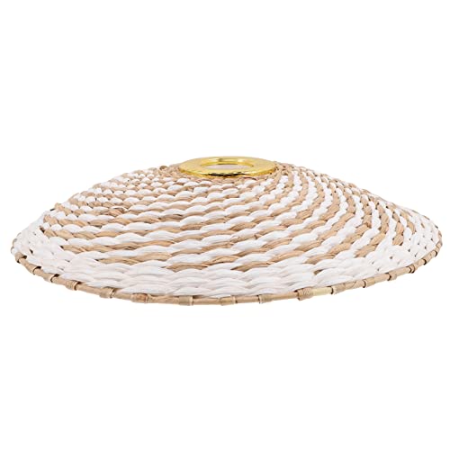 JECOMPRIS Woven Lampenschirm Fassung Papiergeflecht Vintage Deckenleuchte Lampenabdeckung für Hotel Wohnzimmer Restaurant von JECOMPRIS