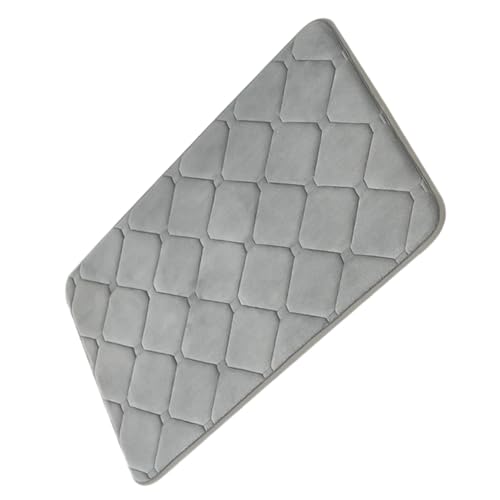 JECOMPRIS rutschfeste Saugfähige Badezimmermatte aus Premium Polyester Dicke Dunkelgraue Bodenmatte für Bad Küche Eingangsbereich Wasserabsorbierend und Schmutzabweisend von JECOMPRIS