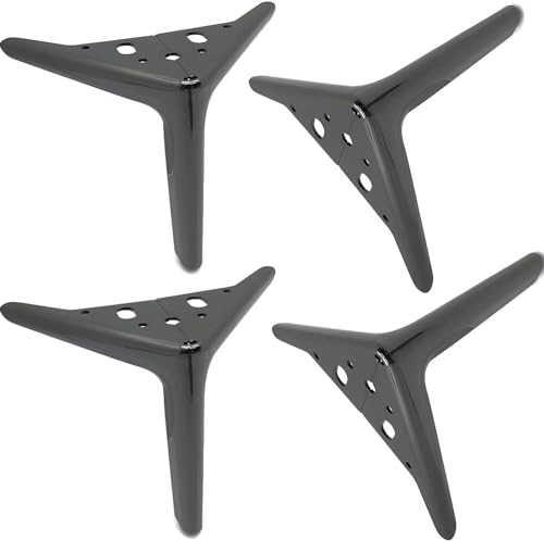 JECT 4 Stück Metall-Möbelbeine, Möbelbeschläge, Tischbeine, Moderne DIY-Rhombic-Dreieck-Ersatzschrankbeine (Bronze 15 cm/5,9 Zoll) (Color : Gun Black, Size : 12cm/4.7inch) von JECT