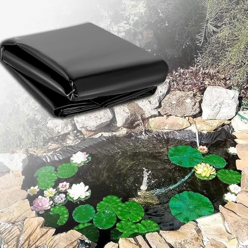 JEDAL HDPE Teichfolie Gartenteich Teichplane 2x3.5m 4x9.5m 5x5.5m 9x12.5m 13x13m 0,12mm Schwarz Teichmembran Für Fischteiche, Brunnen, Wassergarten Und Wasserfall(Size:3x3.5m/10x11.5ft) von JEDAL