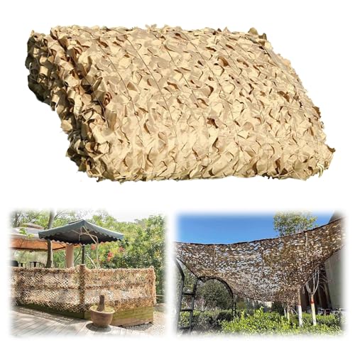 JEDAL Militär tarnnetz 1x2m 2x2m 3.0x3.0m 4x4m 5x5m 6x6m 7x7m 8x8m 10x10m Sonnenschutz Camouflage Netz Garten Pergola Camping Jagd Tarnung Netz Sandfarbe (Größe : 1mx2m) von JEDAL