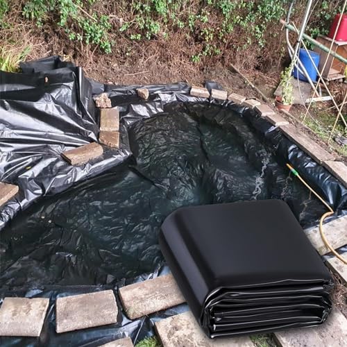 JEDAL Teichplane HDPE Teichfolie 3x3m 4x5m 5x8m 6x12m 8x10m 10x12m 12x15m Teichmembran Schwarz Dichtungsfolie Für Schwimmteich Koiteich Bachläufe Wasserfälle (Color : schwarz, Size : 3×4m) von JEDAL