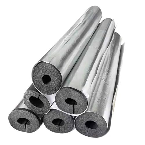 Schaumstoffschlauch Für Heizung Und Sanitär, Kautschuk Rohrisolierung Selbstklebend, Aluminiumfolie Rohrdämmung ID 22mm-110mm Isolierschlauch Für Kabel ( Size : ID22mmxT10mmxL1m ) von JEDAL