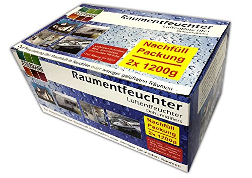 2x 1200g Nachfüllpack für Luftentfeuchter Raumluftentfeuchter Lufttrockner von JEDERMANN