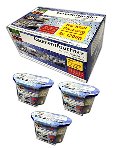 Set 3x Luftentfeuchter mit Nachfüllpack Granulat Raumentfeuchter Box Haus KFZ von JEDERMANN