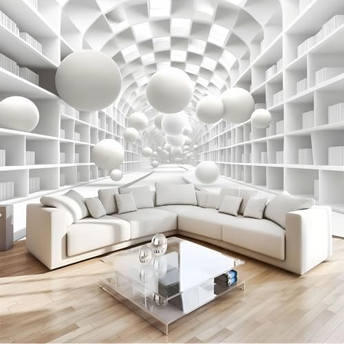 Eckfototapete Fototapete 260X175Cm Geometrische Kugel Wohnzimmer Schlafzimmer Wandtapete Abstrakt-Bibliothek Tapete Uv-Beständig Geruchsfrei Montagefertig von JEDTAKCT