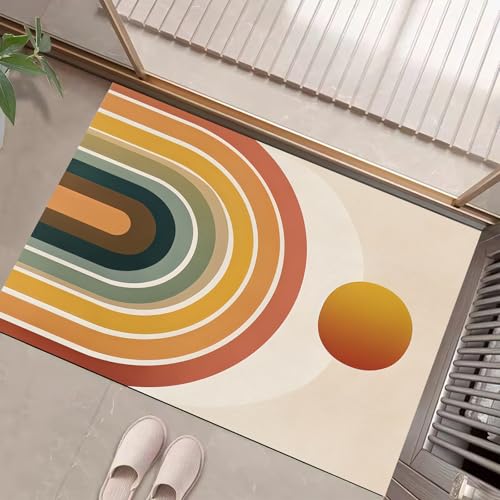Eingangsteppich Böhmischer Regenbogen Retro Geometrisch Terrakotta Fußmatte Innen, rutschfeste Dauerhaft Fußmatte Waschbar Schmutz Widerstehen Türmatte Für Haustür Eingang 60X90Cm Eingangsteppich Böhmischer Regenbogen Retro Geometrisch Terrakotta Fußmatte Innen, rutschfeste Dauerhaft Fußmatte Waschbar Schmutz Widerstehen Türmatte Für Haustür Eingang 60X90Cm von JEDTAKCT