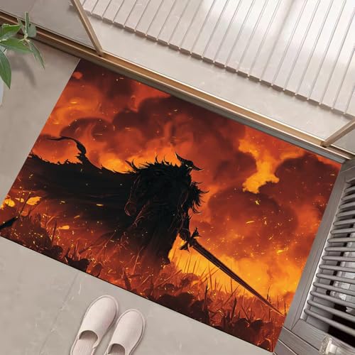 Flammenarmee Fussmatte Teppich 80X120Cm, Wohnzimmerteppich Schlafzimmerteppich, Gebranntes Orange Waschbarer Fußmatte, Illustration Im Anime-Stil Rutschfester Teppich Für Küche Flur Esszimmer Flammenarmee Fussmatte Teppich 80X120Cm, Wohnzimmerteppich Schlafzimmerteppich, Gebranntes Orange Waschbarer Fußmatte, Illustration Im Anime-Stil Rutschfester Teppich Für Küche Flur Esszimmer von JEDTAKCT