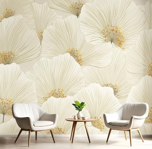 Fototapete Premium-Seide Goldfolie Mohn 400X280Cm - Fototapete Schlafzimmer Wohnzimmer Moderne Creme Tapete Xxl Wandtapete Motivtapeten 3D Effekt Wandbilder - Luxuriöse Pflanzen Fototapete Premium-Seide Goldfolie Mohn 400X280Cm - Fototapete Schlafzimmer Wohnzimmer Moderne Creme Tapete Xxl Wandtapete Motivtapeten 3D Effekt Wandbilder - Luxuriöse Pflanzen von JEDTAKCT