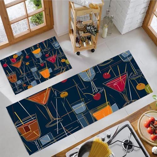 Geometrisches Weinglas Küchenmatten 2Er Set, 44X75Cm+44X120Cm Küchenteppich Waschbar Rutschfest, Küchenteppiche, Dunkelblau Küchenläufer Für Badezimmer Zuhause Büro (Mittelalterliche Illustration) Geometrisches Weinglas Küchenmatten 2Er Set, 44X75Cm+44X120Cm Küchenteppich Waschbar Rutschfest, Küchenteppiche, Dunkelblau Küchenläufer Für Badezimmer Zuhause Büro (Mittelalterliche Illustration) von JEDTAKCT