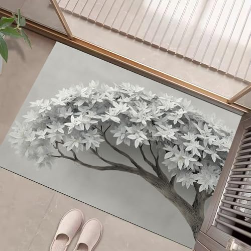 JEDTAKCT 3D-Papierschnittbaum Fußmatte Teppich Moderne Pflanzentextur Kurzflor Fussmatte Grau Weiß Türmatte rutschfest Waschbarer Retro Teppich Für Esszimmer Flur Eingangsbereich Fußabtreter 40X60Cm JEDTAKCT 3D-Papierschnittbaum Fußmatte Teppich Moderne Pflanzentextur Kurzflor Fussmatte Grau Weiß Türmatte rutschfest Waschbarer Retro Teppich Für Esszimmer Flur Eingangsbereich Fußabtreter 40X60Cm von JEDTAKCT