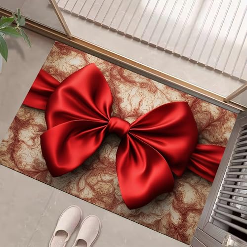 JEDTAKCT 3D Seidenschleife Fußmatte Teppich Elegante Ripple Kurzflor Fussmatte Dunkelrot Türmatte rutschfest Waschbarer Retro Teppich Für Esszimmer Flur Eingangsbereich Fußabtreter 90X150Cm JEDTAKCT 3D Seidenschleife Fußmatte Teppich Elegante Ripple Kurzflor Fussmatte Dunkelrot Türmatte rutschfest Waschbarer Retro Teppich Für Esszimmer Flur Eingangsbereich Fußabtreter 90X150Cm von JEDTAKCT