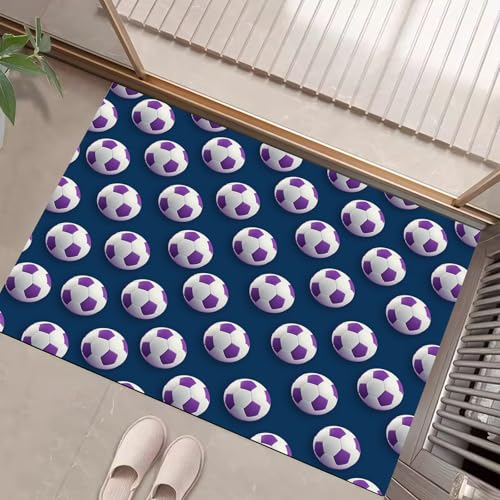 JEDTAKCT 3D Süßer Fußball Fußmatte Teppich Sportthema Kurzflor Fussmatte Marineblau Türmatte rutschfest Waschbarer Retro Teppich Für Esszimmer Flur Eingangsbereich Fußabtreter 40X60Cm JEDTAKCT 3D Süßer Fußball Fußmatte Teppich Sportthema Kurzflor Fussmatte Marineblau Türmatte rutschfest Waschbarer Retro Teppich Für Esszimmer Flur Eingangsbereich Fußabtreter 40X60Cm von JEDTAKCT