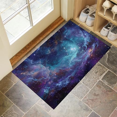 JEDTAKCT Blau Lila Waschbarer Teppich Milchstraßennebel Muster 40X60Cm Fantasy-Universum Eingangsbereich Modern Fußmatte Badezimmerteppich Weich rutschfest Kleiner Kurzflor Bad Schlafzimmer JEDTAKCT Blau Lila Waschbarer Teppich Milchstraßennebel Muster 40X60Cm Fantasy-Universum Eingangsbereich Modern Fußmatte Badezimmerteppich Weich rutschfest Kleiner Kurzflor Bad Schlafzimmer von JEDTAKCT