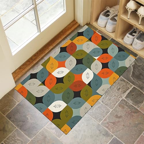 JEDTAKCT Blaugrau Waschbarer Teppich Abstrakte Geometrie Muster 60X90Cm Mittelalterliche Ästhetik Eingangsbereich Modern Fußmatte Badezimmerteppich Weich rutschfest Kleiner Kurzflor Bad Schlafzimmer JEDTAKCT Blaugrau Waschbarer Teppich Abstrakte Geometrie Muster 60X90Cm Mittelalterliche Ästhetik Eingangsbereich Modern Fußmatte Badezimmerteppich Weich rutschfest Kleiner Kurzflor Bad Schlafzimmer von JEDTAKCT