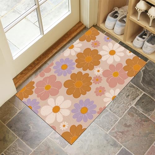 JEDTAKCT Böhmisches Blumenmuster Fußmatte Teppich Vintage Poster Kurzflor Fussmatte Braun Türmatte rutschfest Waschbarer Retro Teppich Für Esszimmer Flur Eingangsbereich Fußabtreter 40X60Cm JEDTAKCT Böhmisches Blumenmuster Fußmatte Teppich Vintage Poster Kurzflor Fussmatte Braun Türmatte rutschfest Waschbarer Retro Teppich Für Esszimmer Flur Eingangsbereich Fußabtreter 40X60Cm von JEDTAKCT