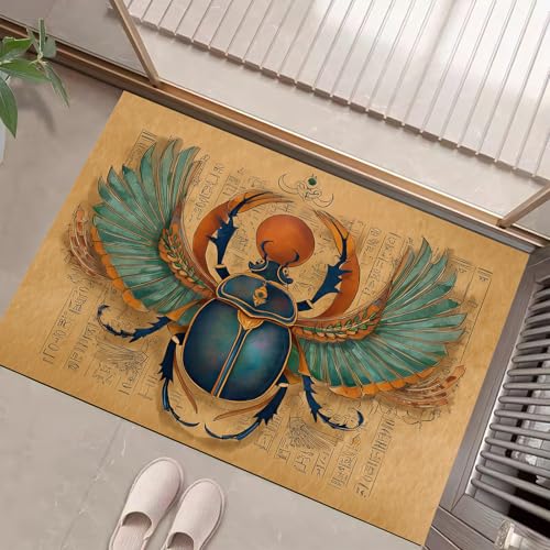 JEDTAKCT Braun Waschbarer Teppich Ägyptischer Käfer Muster 50X80Cm Retro Tier Eingangsbereich Modern Fußmatte Badezimmerteppich Weich rutschfest Kleiner Kurzflor Bad Schlafzimmer JEDTAKCT Braun Waschbarer Teppich Ägyptischer Käfer Muster 50X80Cm Retro Tier Eingangsbereich Modern Fußmatte Badezimmerteppich Weich rutschfest Kleiner Kurzflor Bad Schlafzimmer von JEDTAKCT