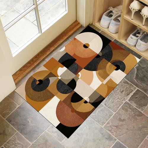 JEDTAKCT Braun Waschbarer Teppich Böhmischer Kreis Muster 40X60Cm Abstrakt Geometrisch Eingangsbereich Modern Fußmatte Badezimmerteppich Weich rutschfest Kleiner Kurzflor Bad Schlafzimmer JEDTAKCT Braun Waschbarer Teppich Böhmischer Kreis Muster 40X60Cm Abstrakt Geometrisch Eingangsbereich Modern Fußmatte Badezimmerteppich Weich rutschfest Kleiner Kurzflor Bad Schlafzimmer von JEDTAKCT