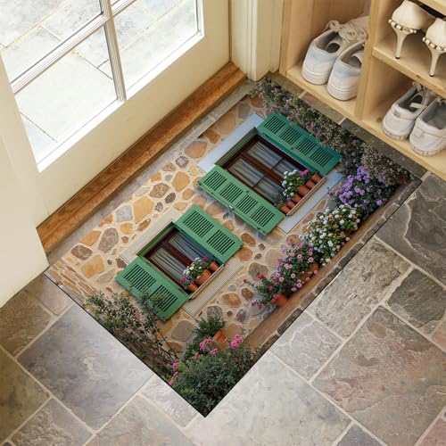 JEDTAKCT Braun Waschbarer Teppich Traditionelle Architektur Muster 80X120Cm Ländliche Pflanzen Eingangsbereich Modern Fußmatte Badezimmerteppich Weich rutschfest Kleiner Kurzflor Bad Schlafzimmer JEDTAKCT Braun Waschbarer Teppich Traditionelle Architektur Muster 80X120Cm Ländliche Pflanzen Eingangsbereich Modern Fußmatte Badezimmerteppich Weich rutschfest Kleiner Kurzflor Bad Schlafzimmer von JEDTAKCT