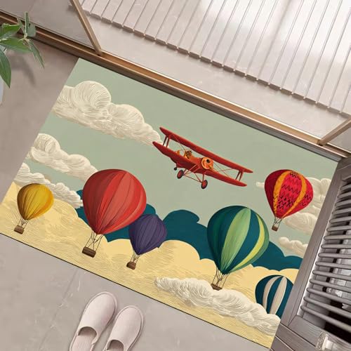 JEDTAKCT Creme Waschbarer Teppich Flugzeug Heißluftballon Muster 90X150Cm Minimalistisches Poster Eingangsbereich Modern Fußmatte Badezimmerteppich Weich rutschfest Kleiner Kurzflor Bad Schlafzimmer JEDTAKCT Creme Waschbarer Teppich Flugzeug Heißluftballon Muster 90X150Cm Minimalistisches Poster Eingangsbereich Modern Fußmatte Badezimmerteppich Weich rutschfest Kleiner Kurzflor Bad Schlafzimmer von JEDTAKCT