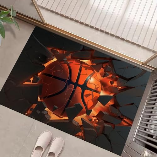 JEDTAKCT Eingangsteppich 3D Basketball Thema Fantasy Wand Burnt Orange Fußmatte Innen, rutschfeste Dauerhaft Fußmatte Waschbar Schmutz Widerstehen Türmatte Für Haustür Eingang 60X90Cm JEDTAKCT Eingangsteppich 3D Basketball Thema Fantasy Wand Burnt Orange Fußmatte Innen, rutschfeste Dauerhaft Fußmatte Waschbar Schmutz Widerstehen Türmatte Für Haustür Eingang 60X90Cm von JEDTAKCT