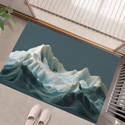JEDTAKCT Eingangsteppich 3D Schneeberge Skandinavische Kunst Dunkelgrau Fußmatte Innen, rutschfeste Dauerhaft Fußmatte Waschbar Schmutz Widerstehen Türmatte Für Haustür Eingang 90X150Cm JEDTAKCT Eingangsteppich 3D Schneeberge Skandinavische Kunst Dunkelgrau Fußmatte Innen, rutschfeste Dauerhaft Fußmatte Waschbar Schmutz Widerstehen Türmatte Für Haustür Eingang 90X150Cm von JEDTAKCT