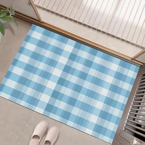 JEDTAKCT Eingangsteppich Aquarell Schachbrett Rustikal Geometrisch Blau Weiß Fußmatte Innen, rutschfeste Dauerhaft Fußmatte Waschbar Schmutz Widerstehen Türmatte Für Haustür Eingang 40X60Cm JEDTAKCT Eingangsteppich Aquarell Schachbrett Rustikal Geometrisch Blau Weiß Fußmatte Innen, rutschfeste Dauerhaft Fußmatte Waschbar Schmutz Widerstehen Türmatte Für Haustür Eingang 40X60Cm von JEDTAKCT