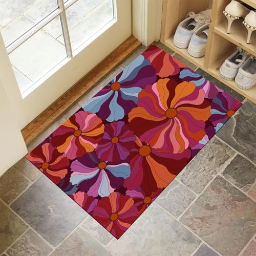 JEDTAKCT Eingangsteppich Blumenwirbel Hippie-Pflanze Orangerot Fußmatte Innen, rutschfeste Dauerhaft Fußmatte Waschbar Schmutz Widerstehen Türmatte Für Haustür Eingang 90X150Cm JEDTAKCT Eingangsteppich Blumenwirbel Hippie-Pflanze Orangerot Fußmatte Innen, rutschfeste Dauerhaft Fußmatte Waschbar Schmutz Widerstehen Türmatte Für Haustür Eingang 90X150Cm von JEDTAKCT